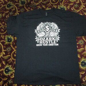 OZARK HUSTLE "GROW YOUR AMBITION" Black XL T-shirt Cool Unisex NEW